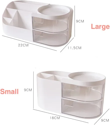 Miniatura 3 de Organizador de escritorio Kawaii con cajones para adolescentes y niñas, lindo organizador de escritorio Kawaii con calcomanías, suministros Rosa