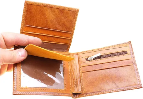 Miniatura 4 de Asoodehdelan - Cartera de piel auténtica Farvahar con alas de león para hombres