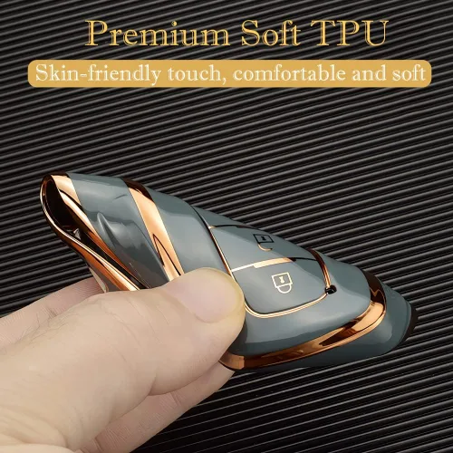 Miniatura 5 de Funda para llavero Toyota Camry RAV4 con llavero, estuche protector de 360 grados de TPU suave premium para llavero de Highlander Avalon GT86 (negro)