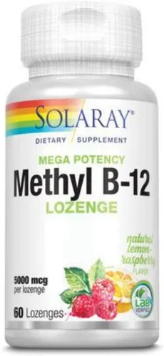 Miniatura 3 de SOLARAY Metil B12, Pastilla, Cereza (Btl-Plástico) 5000mcg 60ct