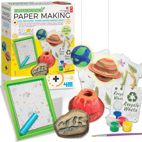 Green Science - Kit para Hacer Papel - Recicla y Crea el Tuyo Propio - Pantalla para Hacer Papel - Kit de Juguetes de Manualidades DIY STEM para