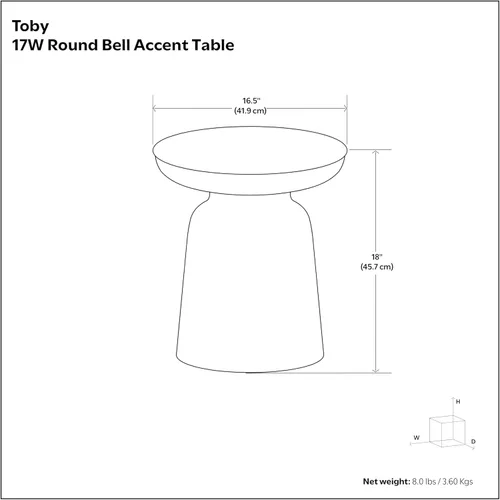 Miniatura 3 de SIMPLIHOME Toby - Mesa de metal – 17 pulgadas de ancho x 18 pulgadas de alto con tambor de hierro sólido en cobre antiguo, mesa auxiliar industrial