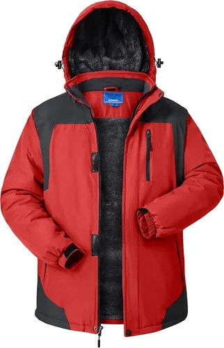 Miniatura 8 de Chaquetas de invierno para hombre, abrigos de esquí cálidos impermeables con capucha para clima frío