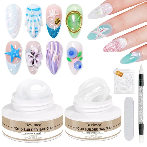 Miniatura 11 de Gel para esculpir 3D transparente para arte de uñas, 0.46 onzas de gel sólido para uñas, gel duro no pegajoso, moldeo a mano, tallado para esculpir