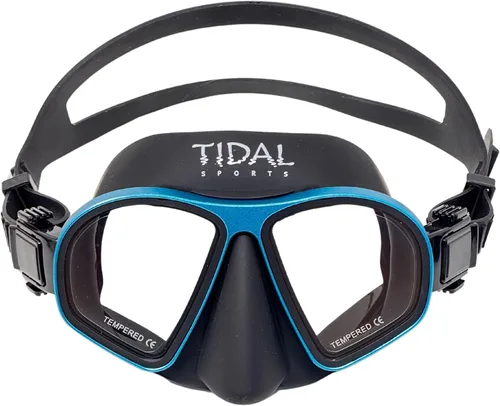 Miniatura 9 de Máscara Tidal Freedive - Aluma Pro con tecnología avanzada antivaho. Máscara de volumen ultra bajo para apnea, esnórquel y buceo. Lente de vidrio