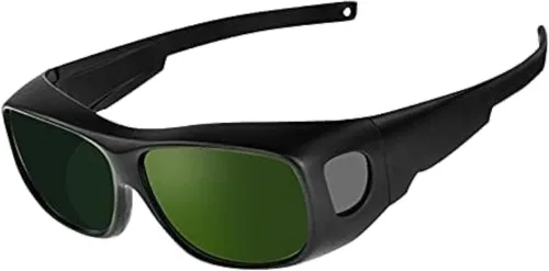 Miniatura 3 de Gafas de soldadura, lente de soldadura de seguridad envolvente, arañazos, protección UV, gafas protectoras de depilación láser No. 8 Verde oscuro