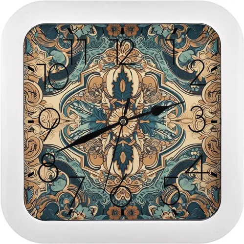Miniatura 25 de 10" Square Modern Wall Clock,Ancient Egypt Print Kitchen Clocks Wall Battery Operated,Silent Non Ticking Unique Funny Cute Wall Clock for Living