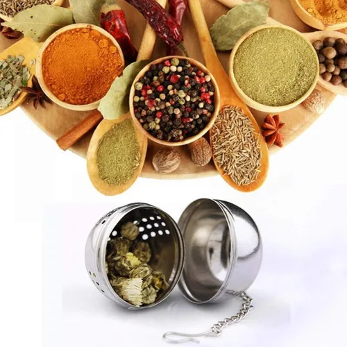 Miniatura 2 de 2 piezas de acero inoxidable forma de bola infusor de té Infusor de té de hoja de té filtro con asas filtro té