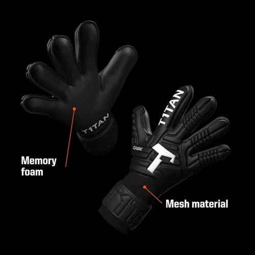 Miniatura 6 de T1TAN Guantes de Portero Clásicos 1.0 White-Out - Sin Protección para los Dedos - Guantes de Portero de Fútbol para Adultos - Guantes Profesionales
