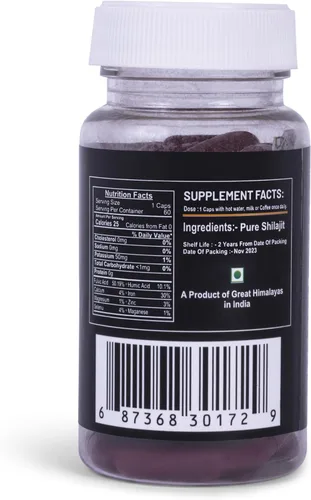 Miniatura 2 de Pindari Pure Shilajit 500mg Denso en nutrientes Alta potencia Impulso de energía Apoyo inmunológico Procedente de las cordilleras