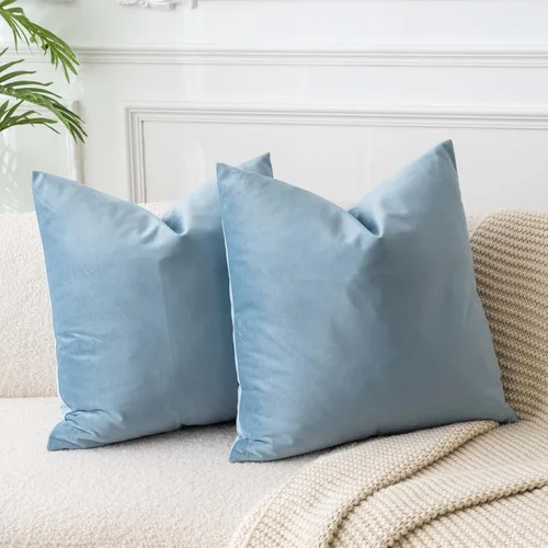 Miniatura 48 de Juspurbet - Juego de 2 fundas decorativas de terciopelo para cojines, fundas suaves para sofá, cama o sillón con cremallera oculta, para sala