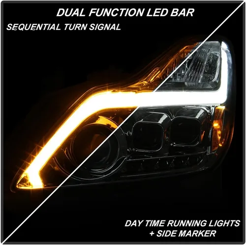 Miniatura 4 de ACANII - Para faros LED negros tipo Switchback con señal secuencial 2008-2015 G37 Q60 Coupe, lado del conductor y del pasajero