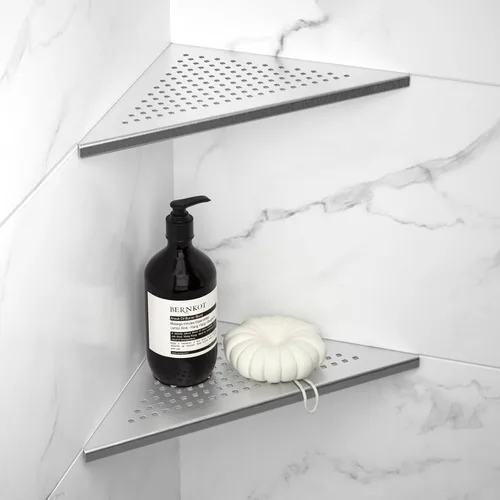 Miniatura 10 de Estante esquinero de ducha de 8 pulgadas, paquete de 2 unidades, lechada de acero inoxidable 304 en estantes de baño, estante empotrado para pared