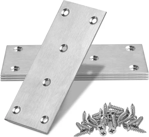 Miniatura 30 de Soporte plano de 1.575 x 0.630 x 0.079 in, soporte recto de acero inoxidable, soporte recto de metal, soporte recto negro, placa de unión
