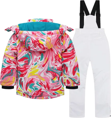 Miniatura 2 de AIMISYOU Conjunto de chaqueta y pantalones de esquí para niños, abrigos de lluvia para snowboard de invierno, trajes de nieve para niñas y niños