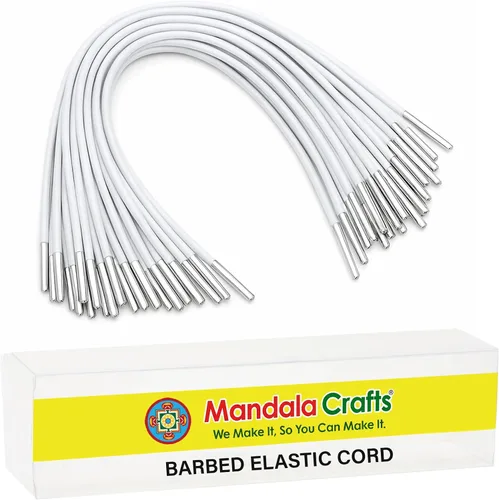 Mandala Artesanía Menú Máscara Badge Sign Hanging Elastic Cord bucle banda con metal de púas púas Blanco