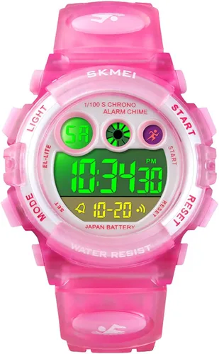 Reloj deportivo digital para niños y niñas, resistente al agua, multifunción, informal, para exteriores, 7 colores LED, alarma luminosa, cronómetro,