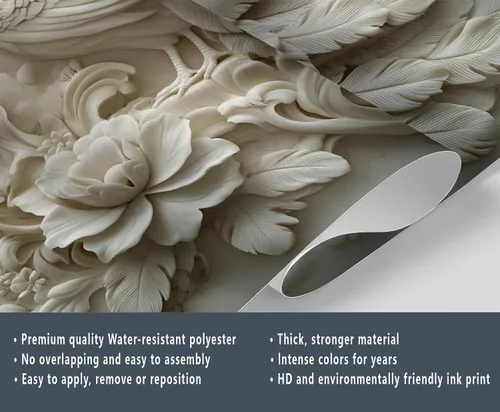 Miniatura 6 de Papel tapiz de pavo real, murales de pavo real de lujo, papel tapiz retro en relieve floral para niños y niñas, decoración de pared de dormitorio