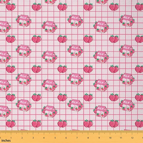 Miniatura 43 de Tela con Patrón de Ajolote Rosa por Yarda Estilo de Dibujos Animados Encantadora Tela de Vida Silvestre para Niños Adolescentes Flores Hojas Lindo