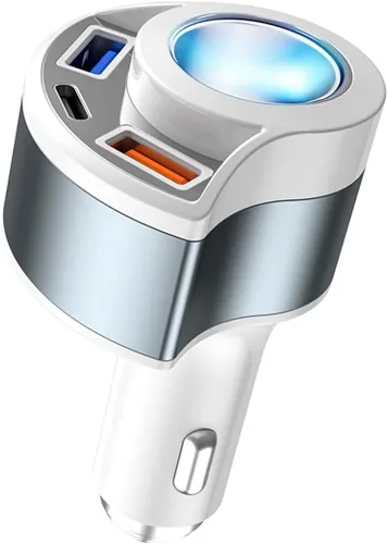 Miniatura 10 de [4 en 1 y QC3.0] Adaptador divisor de encendedor de cigarrillos, adaptador de cargador USB para automóvil multipuerto, adaptador de coche de 12 V-24