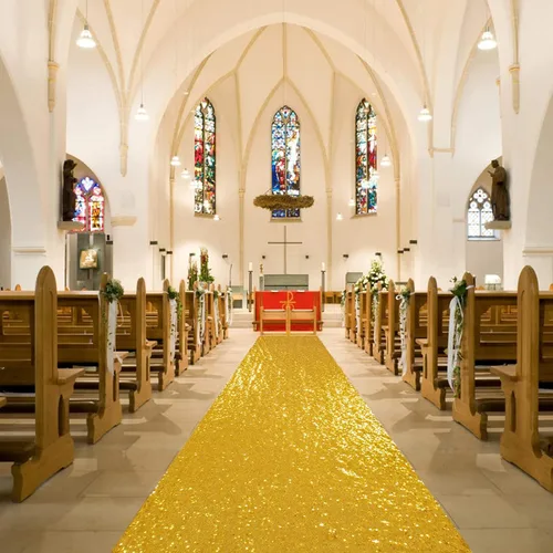 Miniatura 9 de ShiDianYi Camino de pasillo azul para boda, 15 x 2 pies, moderno, tela de malla con lentejuelas y purpurina azul bebé con lentejuelas