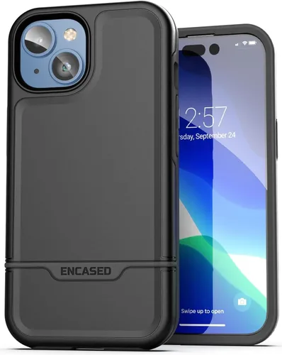 Miniatura 24 de ENCASED Funda a prueba de golpes compatible con iPhone 14, funda ultra protectora resistente para teléfono, serie Rebel (negro)