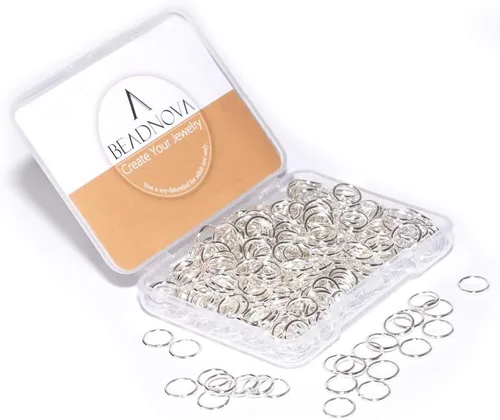 Miniatura 11 de BEADNOVA Anillos de salto de 4 mm plateados para hacer joyas Anillos abiertos para llaveros y reparación de collares (1200 piezas)