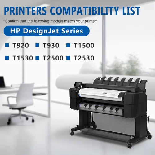 Miniatura 2 de HP 727 - Cartucho de tinta cian F9J76A 727XL compatible con impresoras DesignJet T920 T930 T1500 T1530 T2500 T2530 (paquete de 1, 10.8 fl oz)