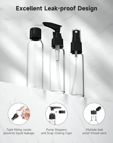 Miniatura 2 de Kit de botellas de viaje Morfone, Negro