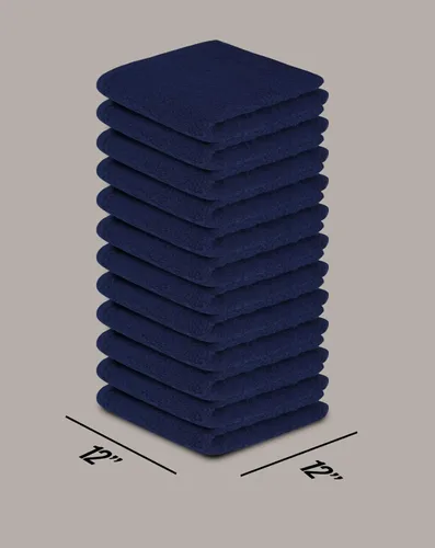 Miniatura 8 de Paquete de 24 paños 100 % algodón (12 x 12 pulgadas), suaves, altamente absorbentes, toallas para la cara, paños de lavado para la cara, hilado