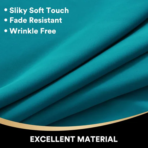 Miniatura 5 de PrinceDeco Cortinas 100% opacas de 54 pulgadas de largo, completamente opacas, tratamiento de ventanas, cortinas forradas con aislamiento térmico