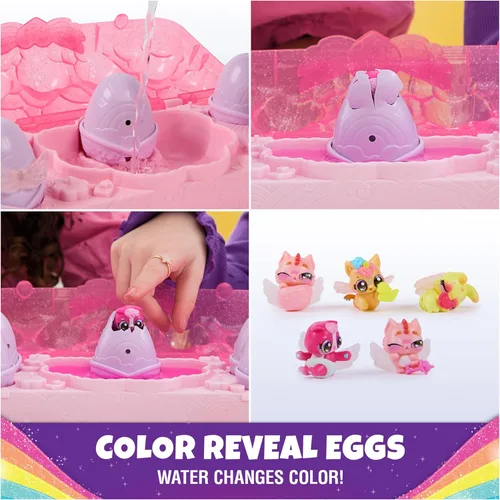 Miniatura 3 de Hatchimals Alive, Rainbow Splash Cartón de Huevos, 5 Mini Figuras en Huevos de Revelación de Color y 10 Accesorios, Regalos y Rellenos de Media
