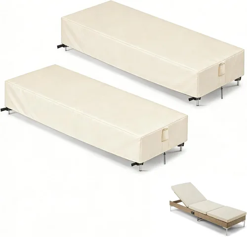 Fundas para tumbona, paquete de 2 fundas impermeables para sillas de salón al aire libre para muebles de patio, silla de piscina para muebles de