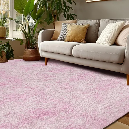 Miniatura 14 de Andency Alfombras suaves color burdeos para sala de estar, dormitorio, 5 x 8 pies, alfombra de noche lanuda esponjosa, antideslizante, alfombra