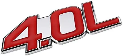 Miniatura 23 de Etiqueta adhesiva de aleación de aluminio rojo/cromo para la puerta del maletero del auto. Etiqueta adhesiva para el emblema del parachoques, rojo