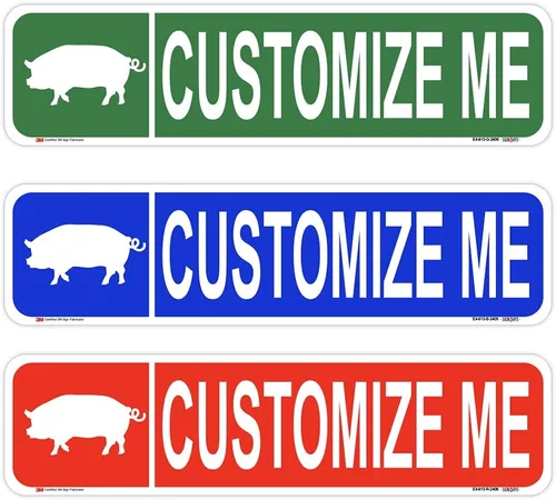 Miniatura 10 de Street Signs - Letreros personalizados con diseño de oso Diseña tu letrero de calle personalizado con color, símbolo de animal, fuente, palabras