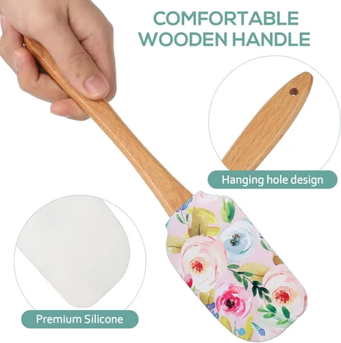 Miniatura 6 de 2 espátulas de crema para tartas, raspadores de silicona para tartas, accesorios para raspadores de mantequilla, espátulas para hornear para cocina
