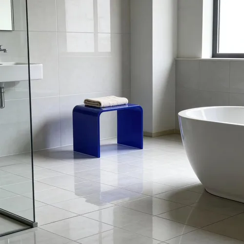 Miniatura 3 de Taburete de acrílico de 13" de ancho para niños pequeños, soporte para plantas, multiusos como taburete resistente al agua para la ducha, taburete