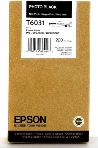 Epson T603100 Foto Negro UltraChrome K3 OEM Cartucho de tinta genuino/tinta