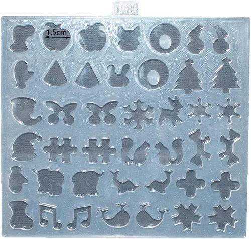 Miniatura 2 de 1 pieza de la serie de Navidad Mini Ear Studs árbol de Navidad/rompecabezas/notas musicales pendientes de resina molde de silicona, joyería DIY