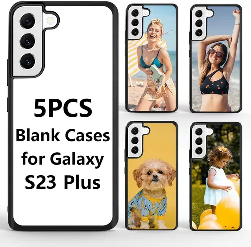Miniatura 9 de Funda de sublimación de 5 piezas compatible con Samsung Galaxy S23 en blanco, imprimible, personalizada, TPU suave + policarbonato duro