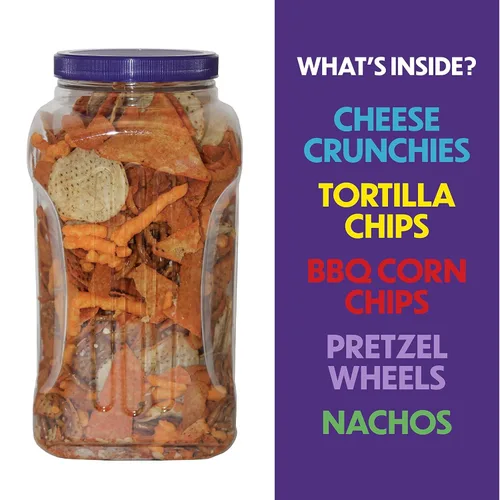 Miniatura 11 de Utz - Mix para fiestas en barril de 737,1 g (26 onzas). La sabrosa mezcla de picadillos incluye tortillas de maíz, tortillas de nachos, pretzels