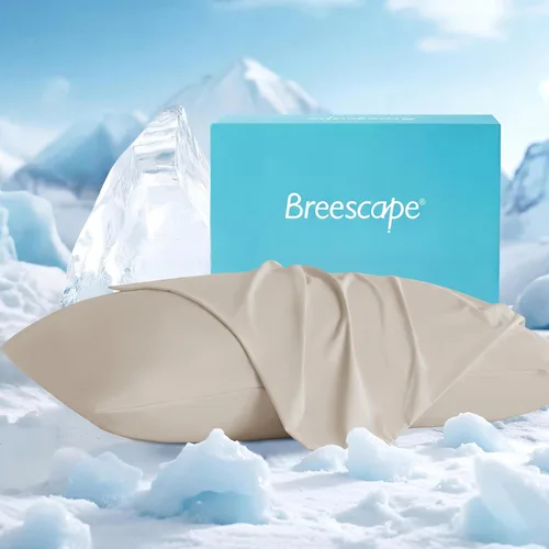 Breescape Cooling Pillow Cases Queen Set of 2, BlendTek™ Cooling Technology for Hot Sleepers & Night Sweats, Silky Soft Cool Pillowcases for Hair &