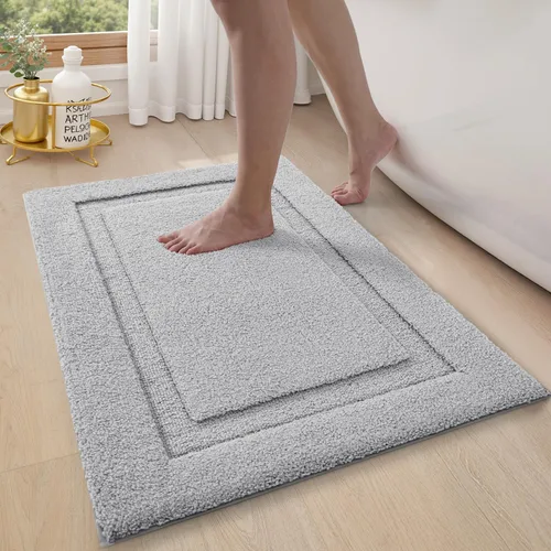 Miniatura 36 de LUMI Alfombras grandes y ultrasuaves para baño, antideslizantes con respaldo de goma, tapete de baño absorbente y lavable de secado rápido, alfombra