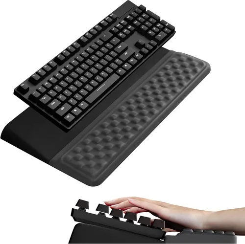 Miniatura 13 de Ospelelf Reposamuñecas para teclado, cómodo soporte ergonómico para teclado para oficina y hogar Rosa
