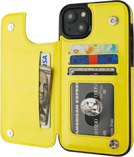 Miniatura 7 de ONETOP - Funda tipo cartera compatible con iPhone 15 Plus con soporte para tarjetas, funda de cuero PU con soporte y ranuras para tarjetas, doble