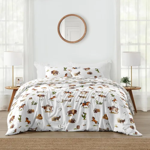 Miniatura 9 de Sweet Jojo Designs Juego de edredón individual de 2 piezas (vaquero occidental) para niños, ropa de cama para niños, ropa de cama en una bolsa
