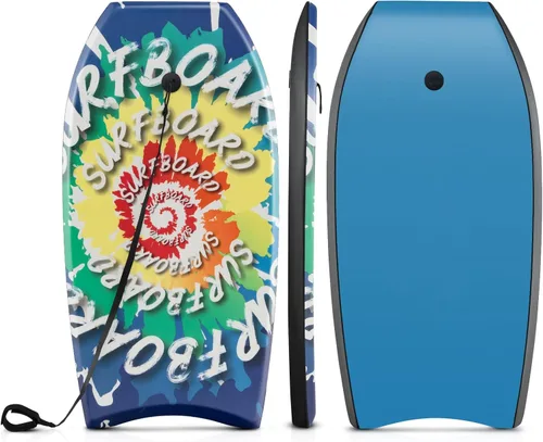 Miniatura 20 de Goplus Tabla de cuerpo ligera de 41/37/33 pulgadas para playa, tabla de surf con núcleo EPS, cubierta XPE, parte inferior lisa de HDPE, correa