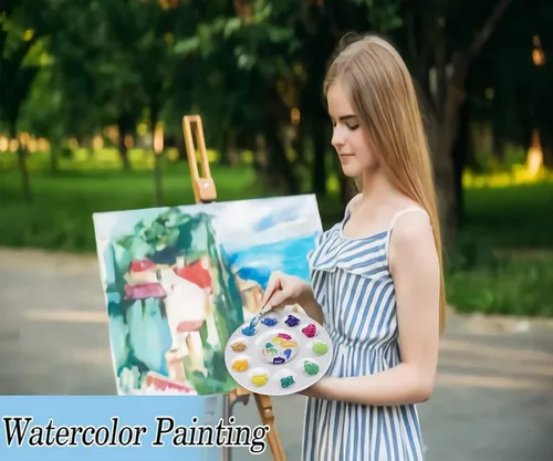 Miniatura 4 de 100 bandejas de pintura para niños, paleta de pintura de plástico con 10 pozos, paleta de bandeja de pintura acrílica inifus para niños, estudiantes
