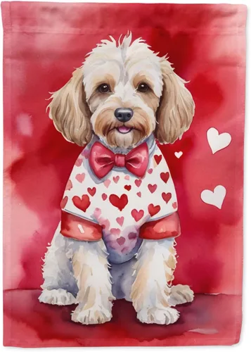 Miniatura 22 de Caroline's Treasures DAC5292CHF - Bandera de Border Collie My Valentine House para porche, grande, con manga para porche, para colgar en la pared